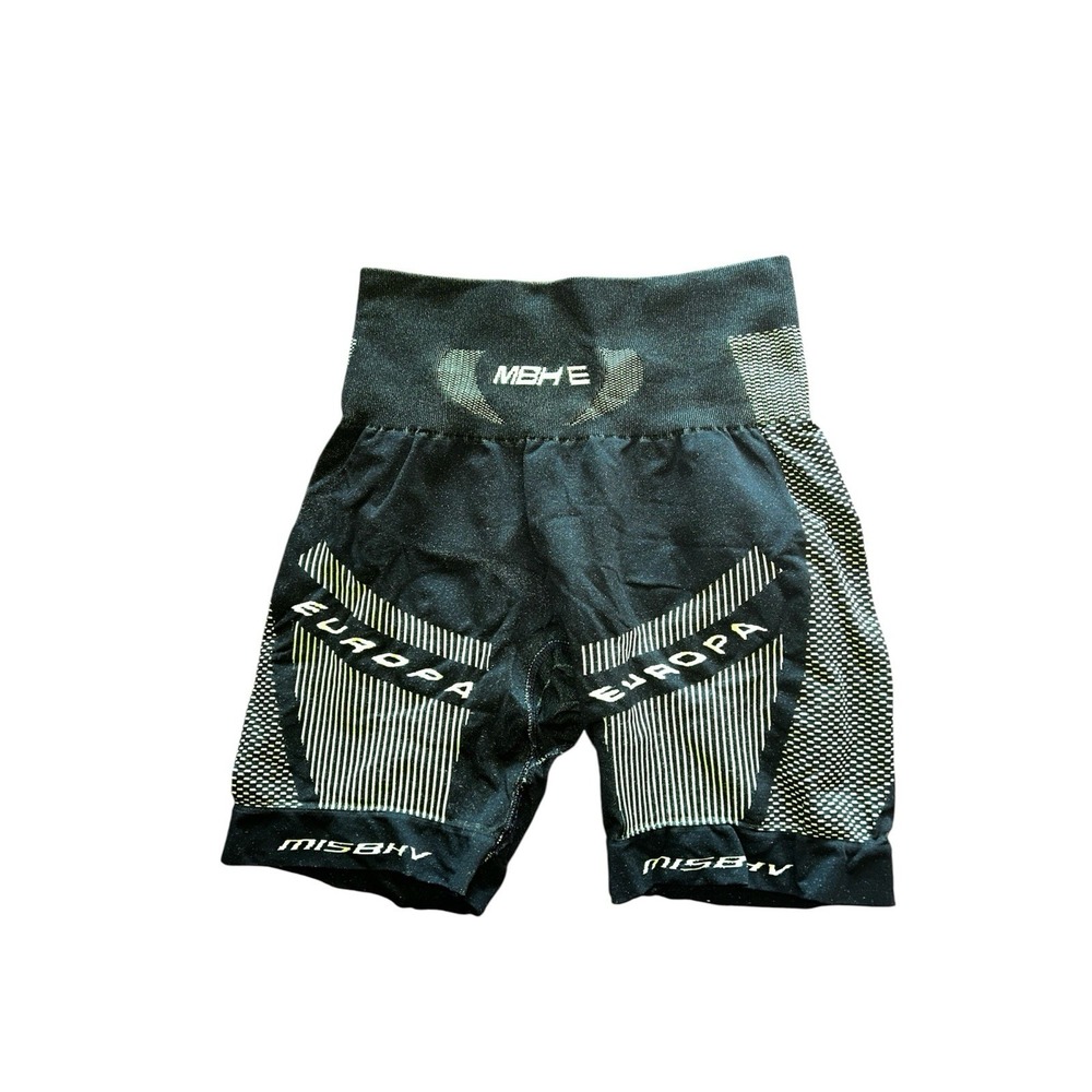 MISBHV Womens Printed High Rise Sports Biker Shorts Green L-XL Cycling Athletic